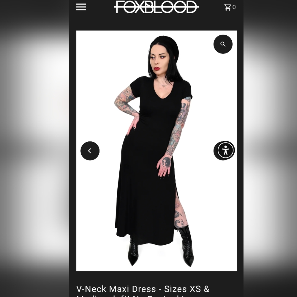 Foxblood V Neck Maxi Dress L